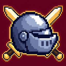 Mythic Brawl knight helmet and crossed swords